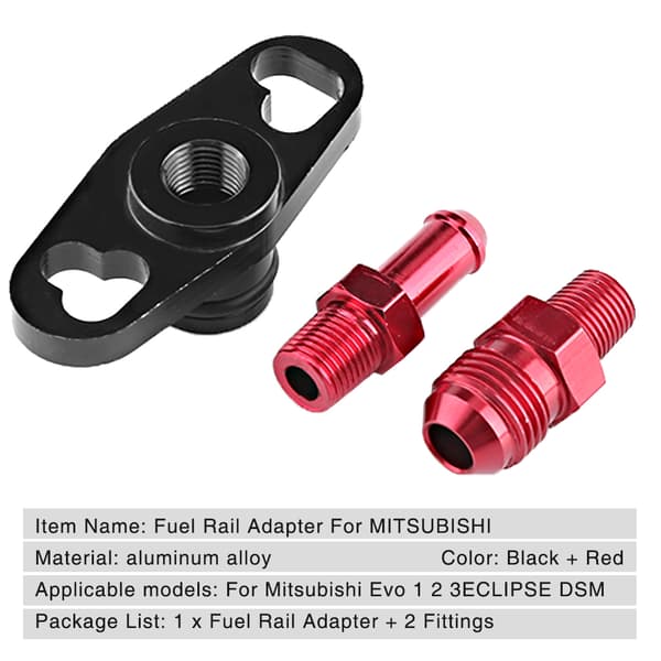 Mitsubishi Evo 1 2 3 Eclipse DSM Drivstoffskinne Trykkregulator Adapter med Fittings