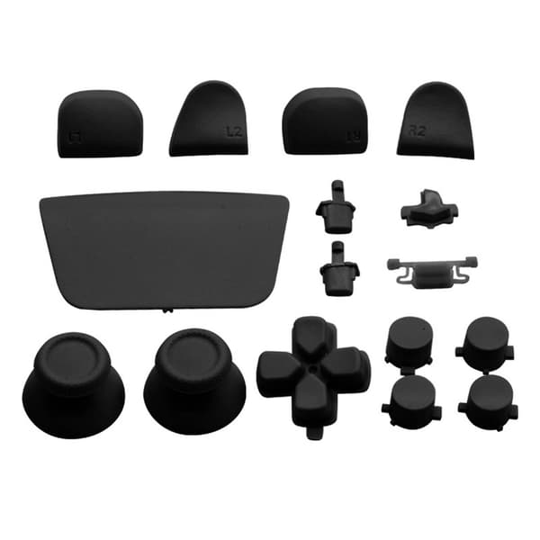 16 Deler PS5 Kontroller Joystick Erstatningsknapper Svart