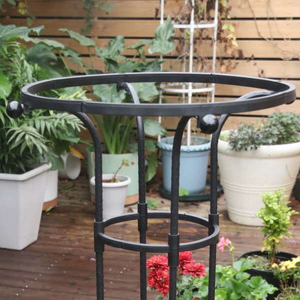 Sort Enkelt Cirkel Blomsterstand - 125CM Højde, 28CM Cirkel Diameter