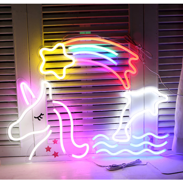 LED neonlys, komplet udvalg af akrylbagplader, natlamper til værelsesdekoration (bagplade-alpaka-fire farver),