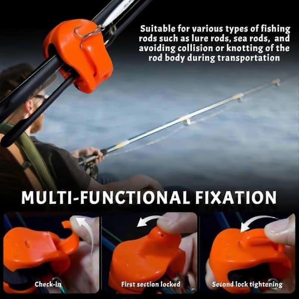 Multifunksjonell stangholder Elastisk fiskestangholderstropp Orange