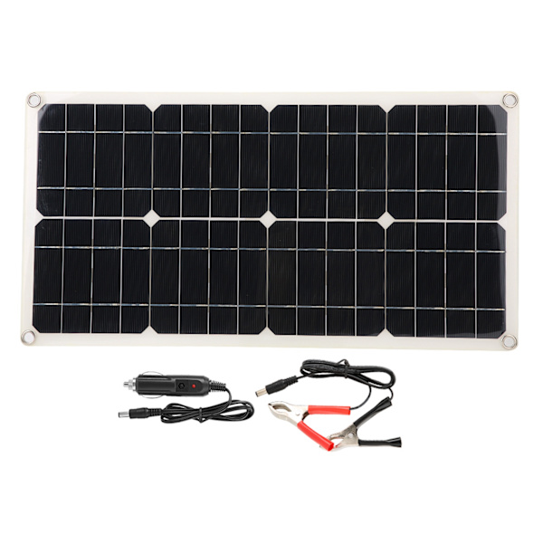 25W Dobbelt 5V USB Fleksibelt Enkeltkrystal Solcellepanel Kit Bilbatteri Oplader Controller