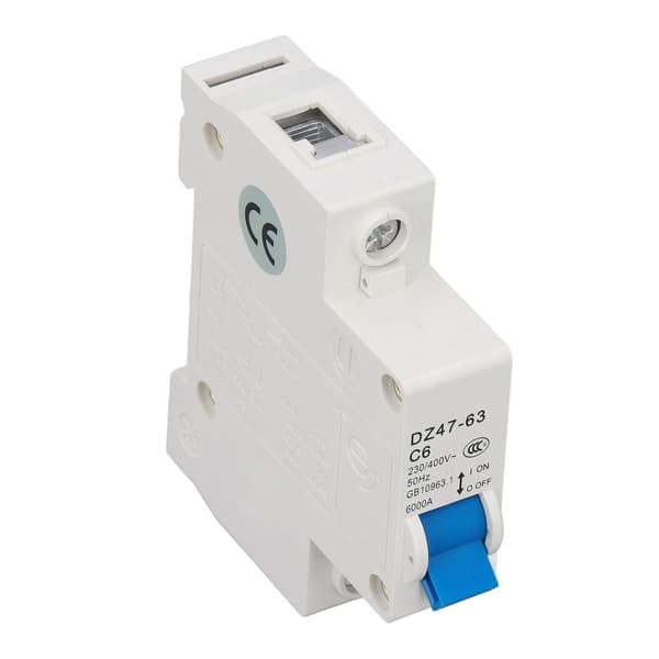 Miniature afbryder 1P MCB DIN-skinne montering 6000A brydeevne 230V 400V 6A til hjemmet