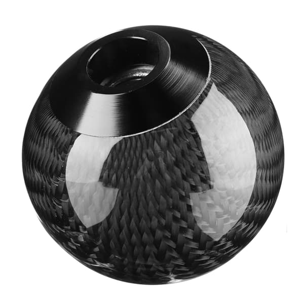 Bil Universal Modifikation Kulfiber Manuel Knop Gear Shift Head Shifter (Sort)