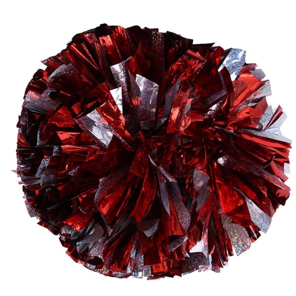 Cheerleading Pom Poms Pompoms for Dansefest Skoleidrettskonkurranse (Sølv+Rød)