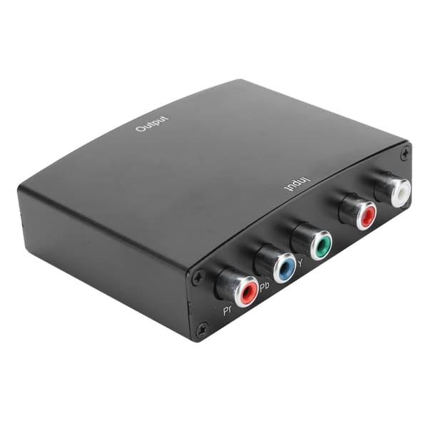 YPbPr til HDMI-konverter med lyd RGB-adapterkabel ABS-transformator 100-240V EU-plugg