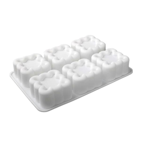 Silikonkakeform Firkantede Hjerteformer Mousse Sjokoladedesserter Form Kakeform Muffinsform Fleksibel C