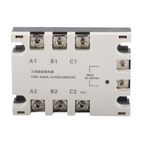 3-vaiheinen 40A AC Solid State -rele SSR-tulo 90-250VAC Kuorma 24-480VAC TSR-40AA