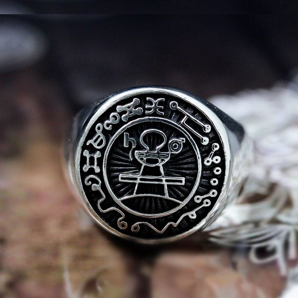 Secret Seal Of Solomon Ring King Solomons Seal Rostfritt stål Ringar Magic amulettsmycken