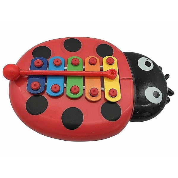 Beetle Xylophone 5-notes rødt musiklegetøj Kids Child Development Wisdom A