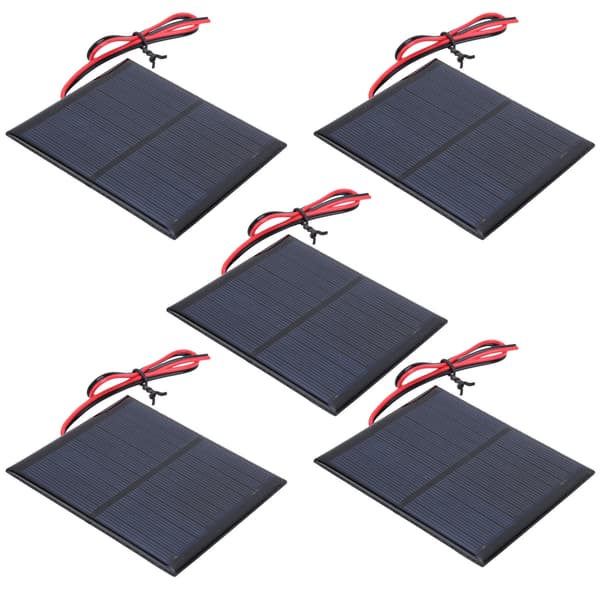 5 stk. mini solcellepanel epoksy strømkortmodul 30 cm rød og svart ledning DC5.5V 160mA