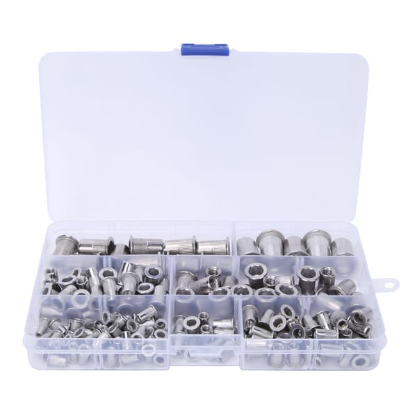 165 stk. rustfrit stål 304 M3 til M10 Rivet Nut Pull Fastener Compartment Kit