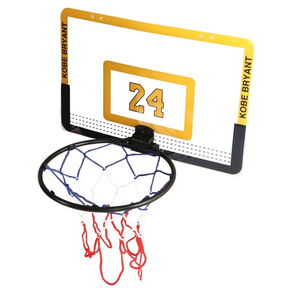 Vikbart Basketbollset för Barn med Hängkrok, Boll och Pump, Gul Leksak