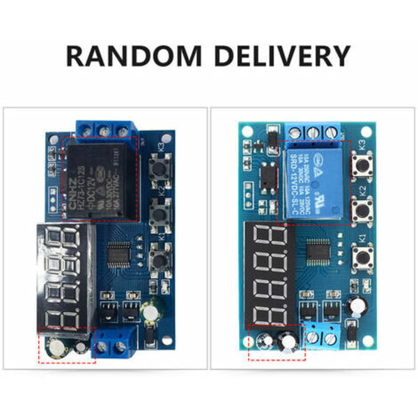 Multifunktionsfördröjningstid cykelstyrningsbrytare Modul Timerrelä DC 12V, Yya-1