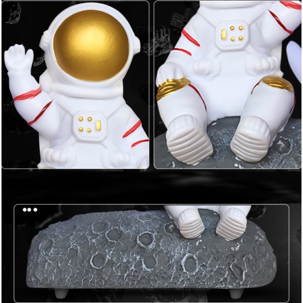 Moonlight astronaut bluetooth högtalare, presentdekoration högtalare (silver),