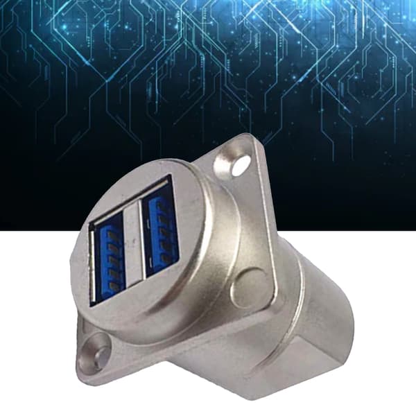 USB 3.0 Dubbel A Hona till Hona Panelmonteringskontakt D Typ Silverfodral Video