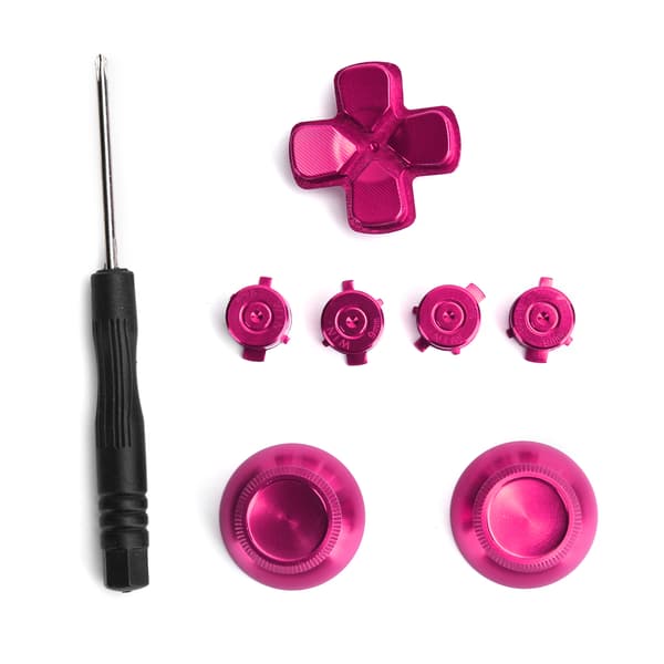 Metal Knap Thumbstick Grip Simulator til PS4 Gamepad Controller Joystick Udskiftning Rosarød