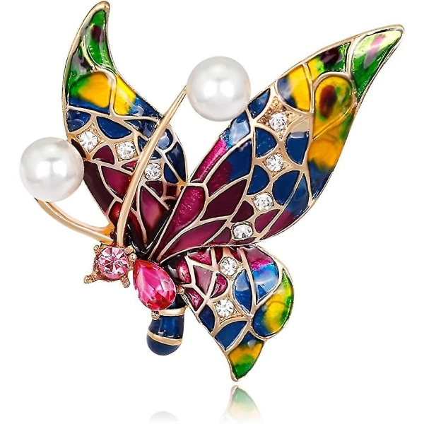 Butterfly Brosch Pins Dam Emalj Insekt Pin Lapel Pin Säkerhetsnål