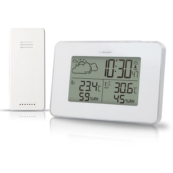Trådlös väderstation, inomhus utomhustermometer Hygrometer med utomhussensor LCD-skärm Digital temperatur Humi