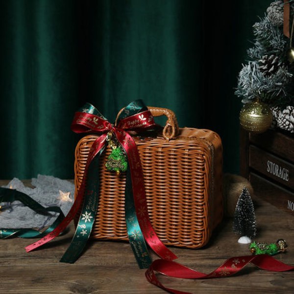 Komprimator - Förvaringskorg, Naturträ för jul- eller festdekoration, 26*17*11cm