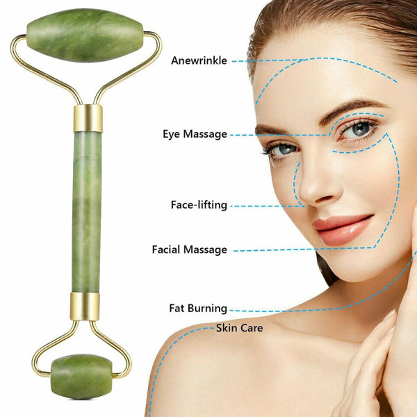 Jade Roller Massager bantningsmassageverktyg Gua Sha Board