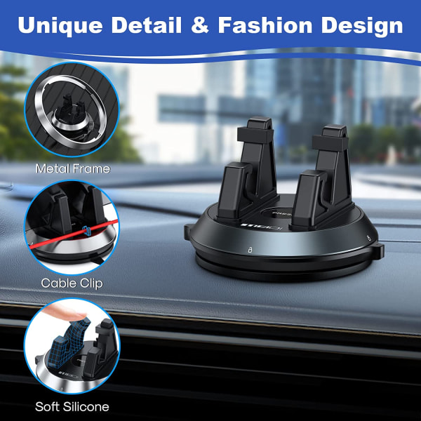 Dashboard telefonholder, biltelefonholder, aftagelig biltelefonholder, roterende biltelefonholder, velegnet til biler