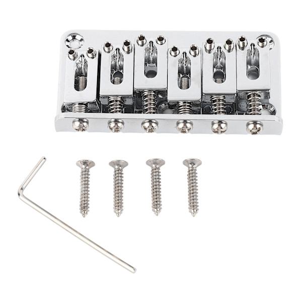 6-strängad gitarrstallbyte Zinklegering Elgitarr Sadelstall Musikinstrument Tillbehör Silver