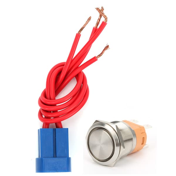 22mm 20A 250V AC Tryckknapp Flat Head Metall Självlåsande 4-Pin Socket