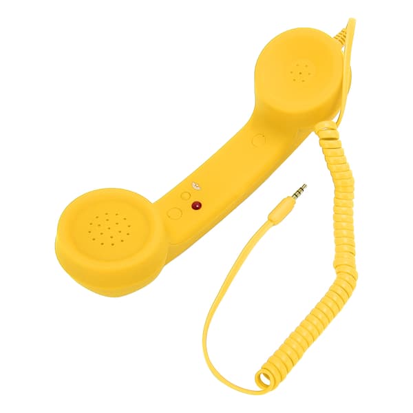 Retro Telefon Håndsæt 3.5mm Stik Strålingssikker Kablet Modtager til Smartphone PC Gul