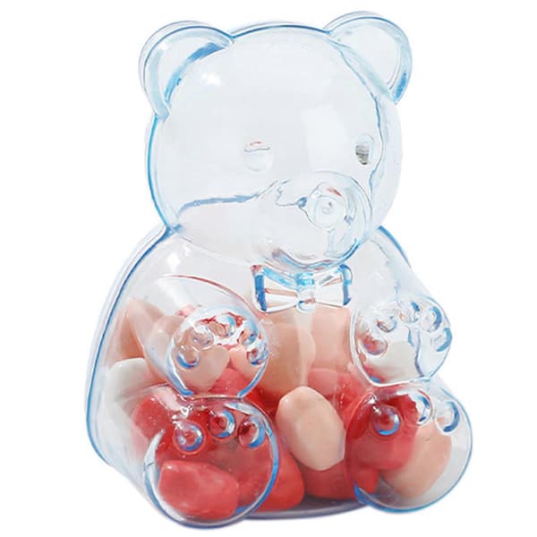 Transparent björnformad godislåda - bedårande presentförpackningar för babyshower och festgåvor Blue