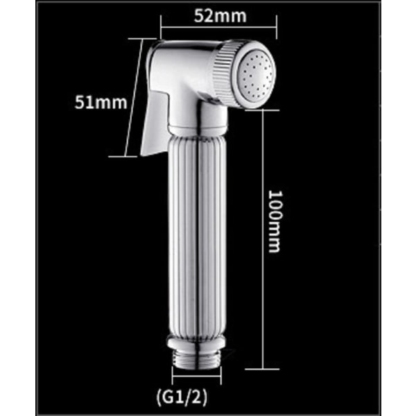 Håndbruser, bruseforstærker, brusehoved, kobberkrom kropsrens (Et pistolhoved + 1,5 m håndbruser + aluminiumsbund)