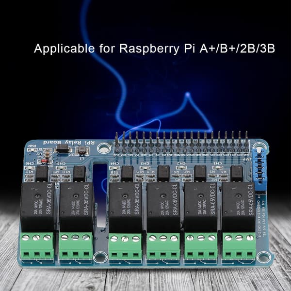 6-kanals Raspberry Pi Relæmodul Udvidelseskort til A Plus B Plus 2B 3B