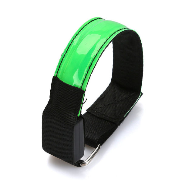 LED-uppladdningsbart ljusavgivande armband, USB reflekterande tejp Anti-gitter ankelrem, Utomhussport nattlöpningsutrustning (grön-uppladdningsbar),