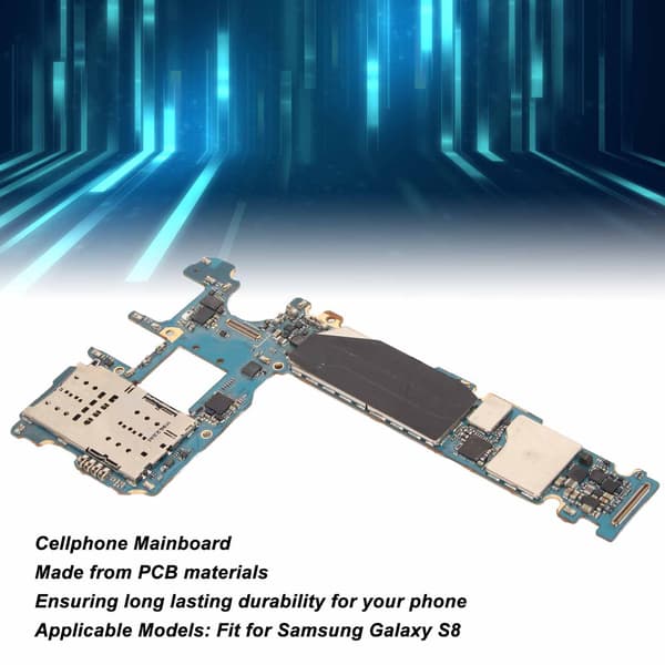Samsung Galaxy S8 US Version Motherboard Unlock PCB Præcis Størrelse 64GB Hukommelse
