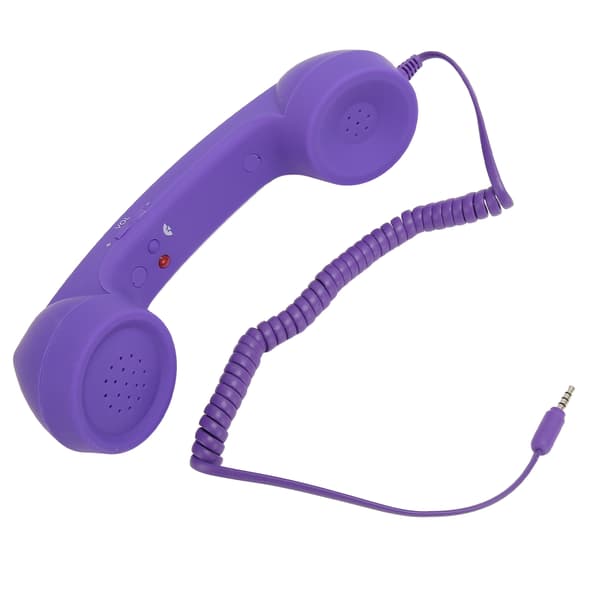 Retro Strålingssikker 3,5 mm Kablet Headset Lilla Smartphone Datamaskin