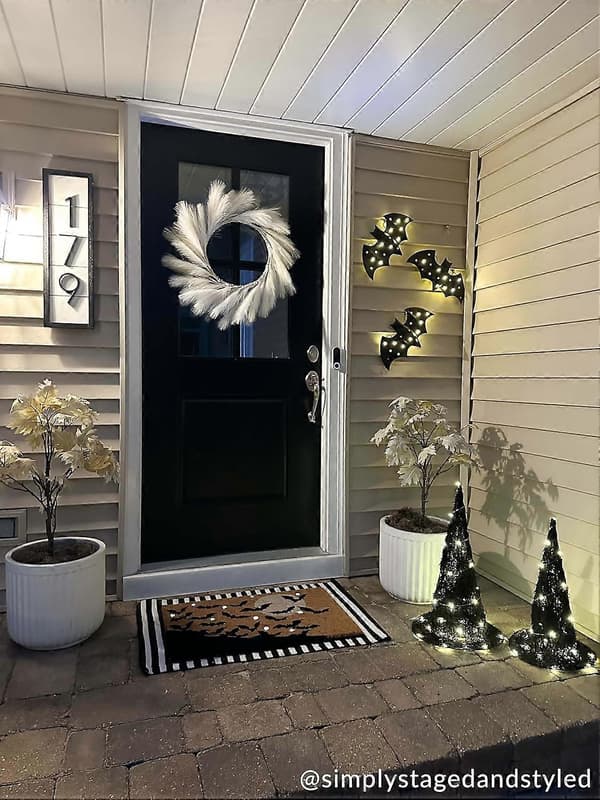 Twinkling Bats Mud Pie Led Flaggermusdekor, Liten, 16\" x 7.88