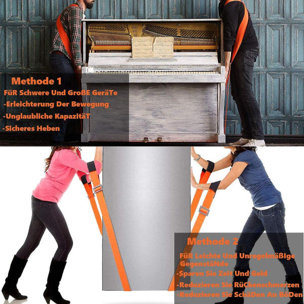 Rörlig rem, lyftrem upp till 200 kg - Rörliga remmar Rörelsehjälpmedel för att transportera tunga möbler för att underlätta lyft av tunga föremål minskar rygg Pa