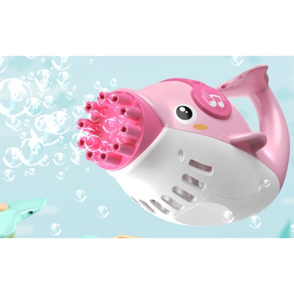 Dolphin elektrisk ti-hullers boblepistol udendørs legetøj til drenge og piger (Pink One [3 batterier + 10 pakker boblevæske])