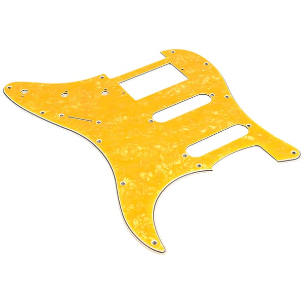 Elgitarr Plektrumskydd PVC Plastskydd Repskydd Frontplatta Panelöverdrag Instrumenttillbehör Gul Pärlfärg GSSH64