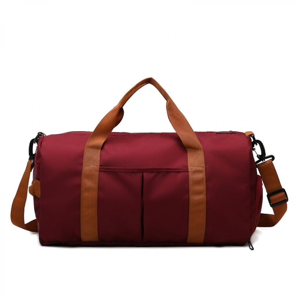 Unisex Contrast Color Sporty Gear Duffel Bag Claret