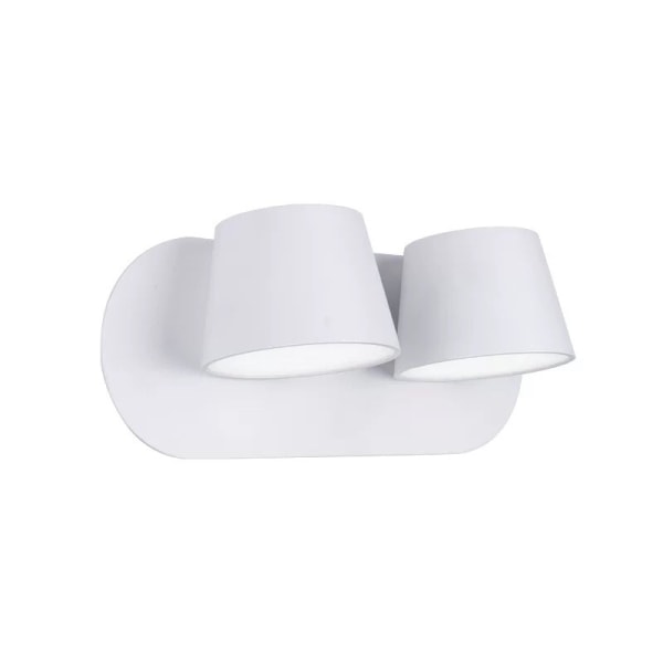LED indendørs væglampe i aluminium, lille læsespot ved sengekanten, sidevægslampe med justerbar vinkel (2 hvide, positive hvide lys),