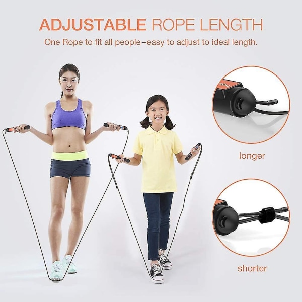 Speed ​​​​Jump Rope med kalorietæller Black