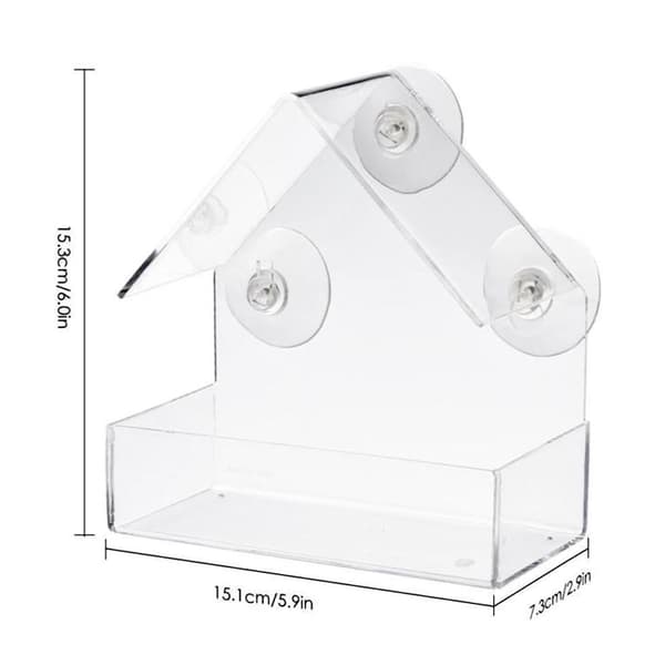 Klar Glas Vindue Fuglefodring Vindue Fuglefoder Klar Akryl Glas Vindue Fuglefoder