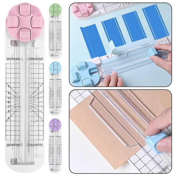 4-i-1 papirkutter profesjonelt DIY-scrapbookingverktøy for hjemmet Blue