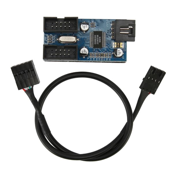 Bundkort USB 2.0 9-Pin Header 1 til 2 Udvidelseshub Splitter Adapter Stabil Strømforsyning Plug and Play