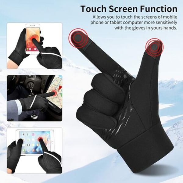 Winter Sports Cycling Gloves - Touch Screen Gloves Non-Slip Under Anti Cold Warm Windproof Breathable Glove Mitten Adult