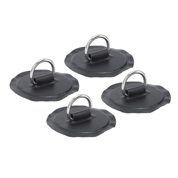 4 stk. D-ring pad PVC rund form stærk rustfrit stål D-ring til båd tømmerflåde paddle board sort