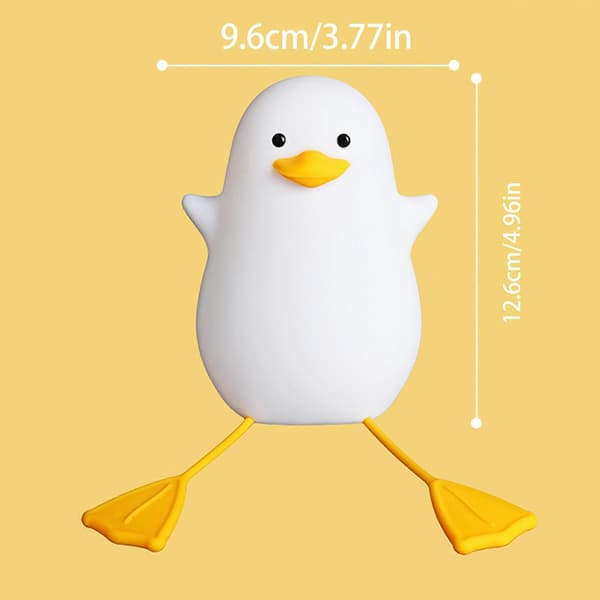 Rechargeable Cute Soft Duck Silicone Night Light Cute Phone Holder Yellow
