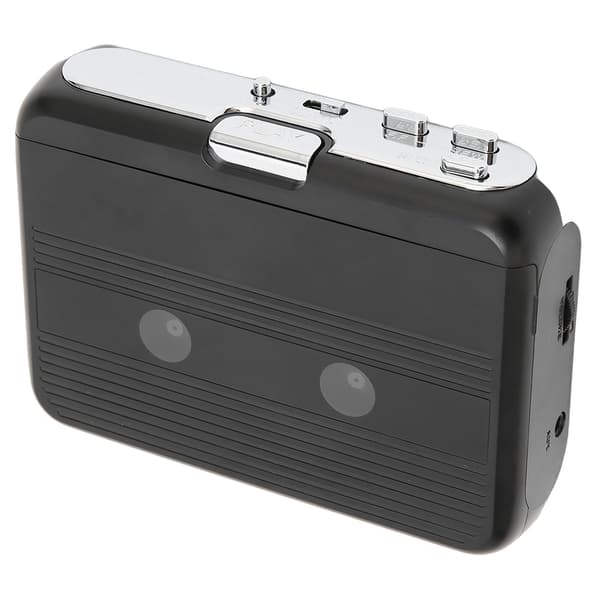 TON007B Bluetooth Kassetteafspiller med Auto Reverse Stereo Hovedtelefonfunktion Sort