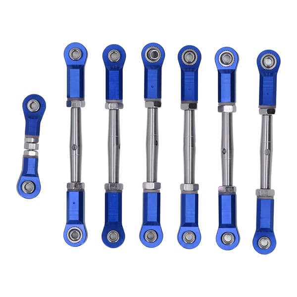7PCS Metal Justerbart Bindestangsæt til Traxxas 1/10 RC Bil Blå